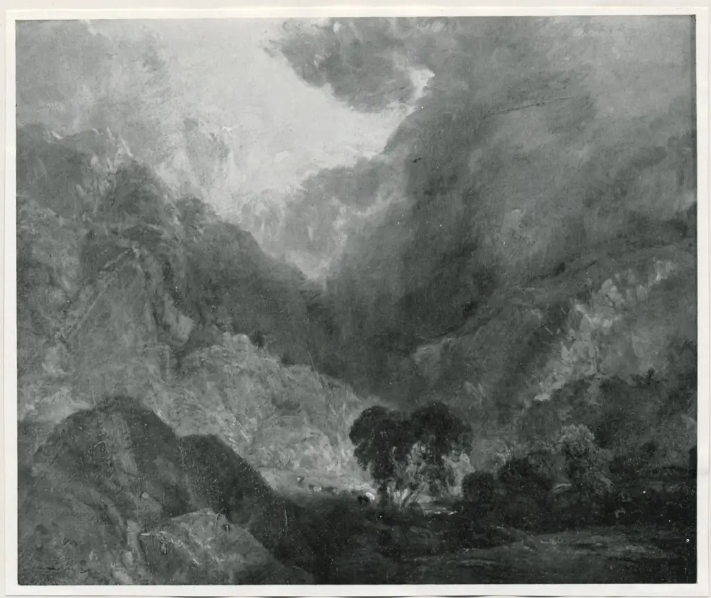 Anonimo , Turner, Joseph Mallord William - sec. XVIII/ XIX - A mountain landscape , fronte