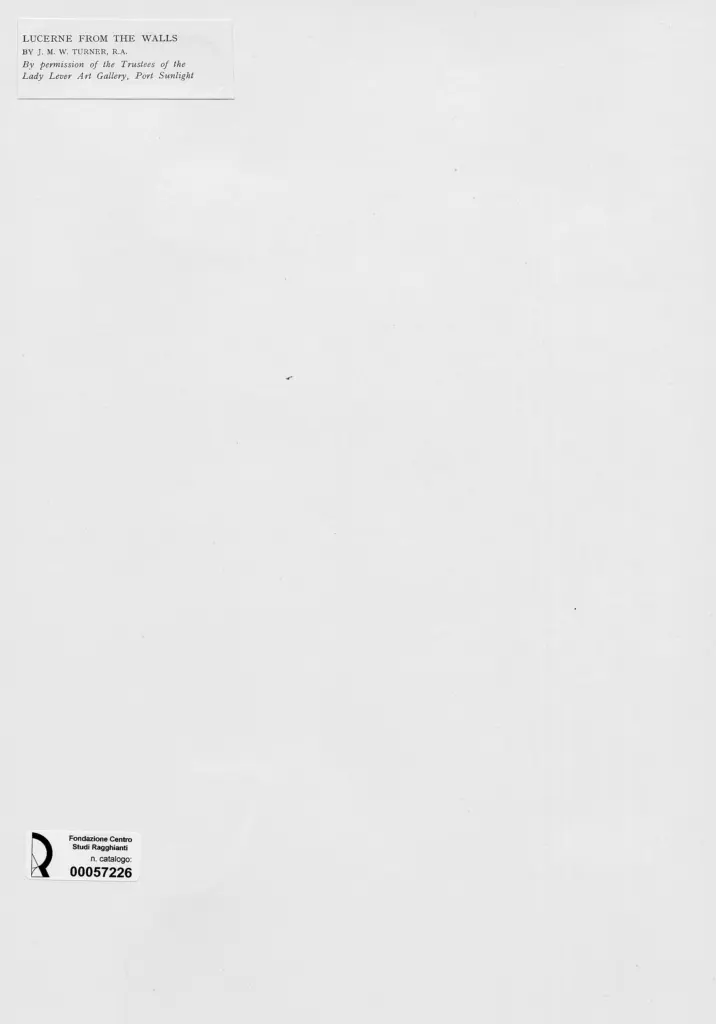 Anonimo , Turner, Joseph Mallord William - sec. XIX - Lucerne from the walls , retro