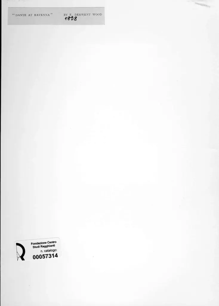 Anonimo , Wood, Derwent - sec. XIX - Dante at Ravenna , retro