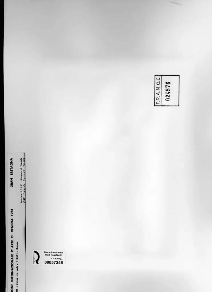 Giacomelli , Armitage, Kenneth - sec. XX - Donna che cade , retro