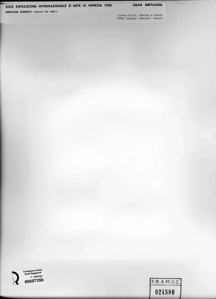 Giacomelli , Armitage, Kenneth - sec. XIX - Donna che cade , retro