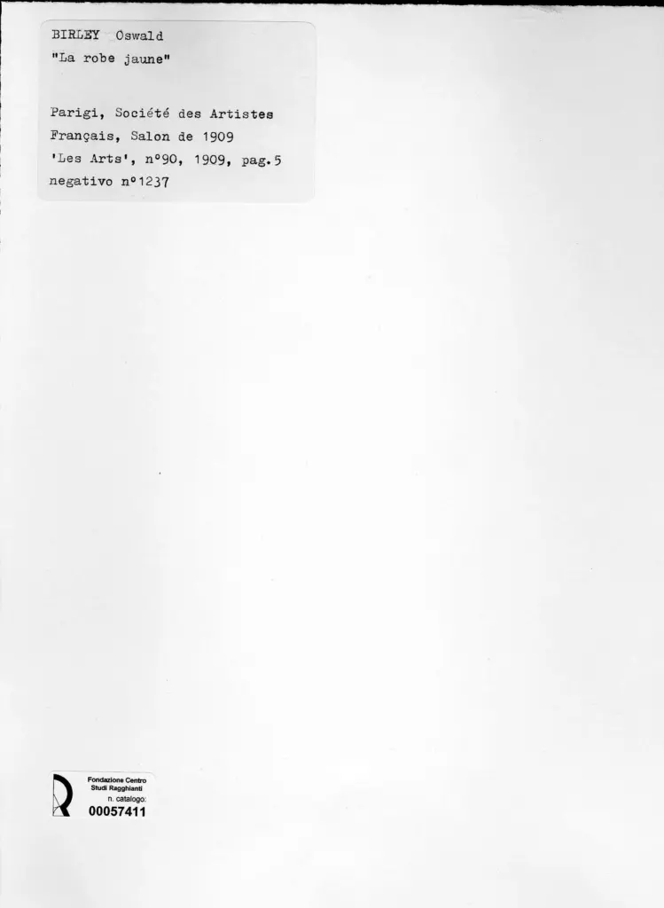 Anonimo , Birley, Oswald - sec. XX - La robe jaune , retro