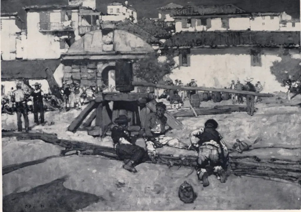 Brangwyn, Frank , A water pump in a spanish town