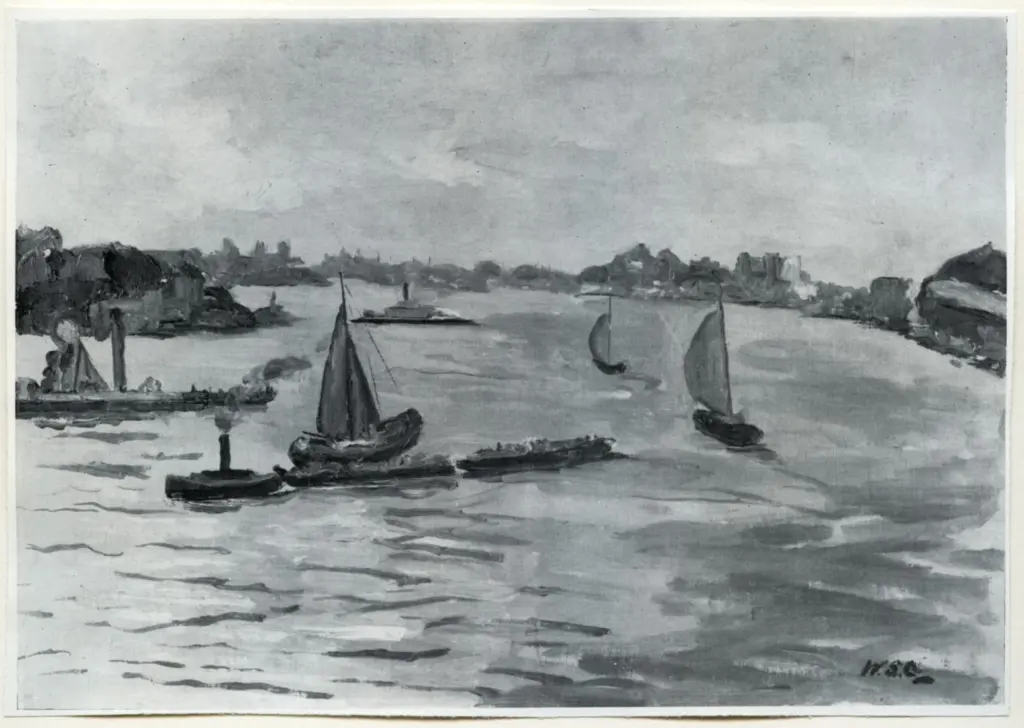 Anonimo , Churchill, Winston - sec. XX - View of the Harbour, Amsterdam , fronte