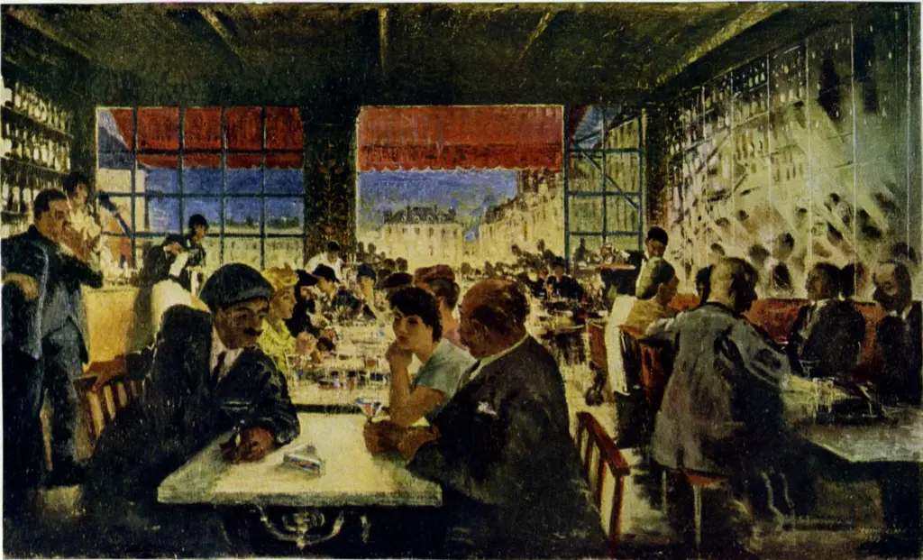 Anonimo , Clark, Cosmo - sec. XX - French People Talking and Drinking , fronte