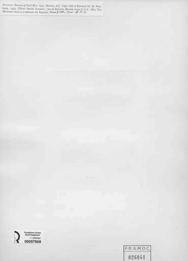 Sunami, Soichi , Epstein, Jacob - sec. XX - Portrait of Oriel Ross , retro