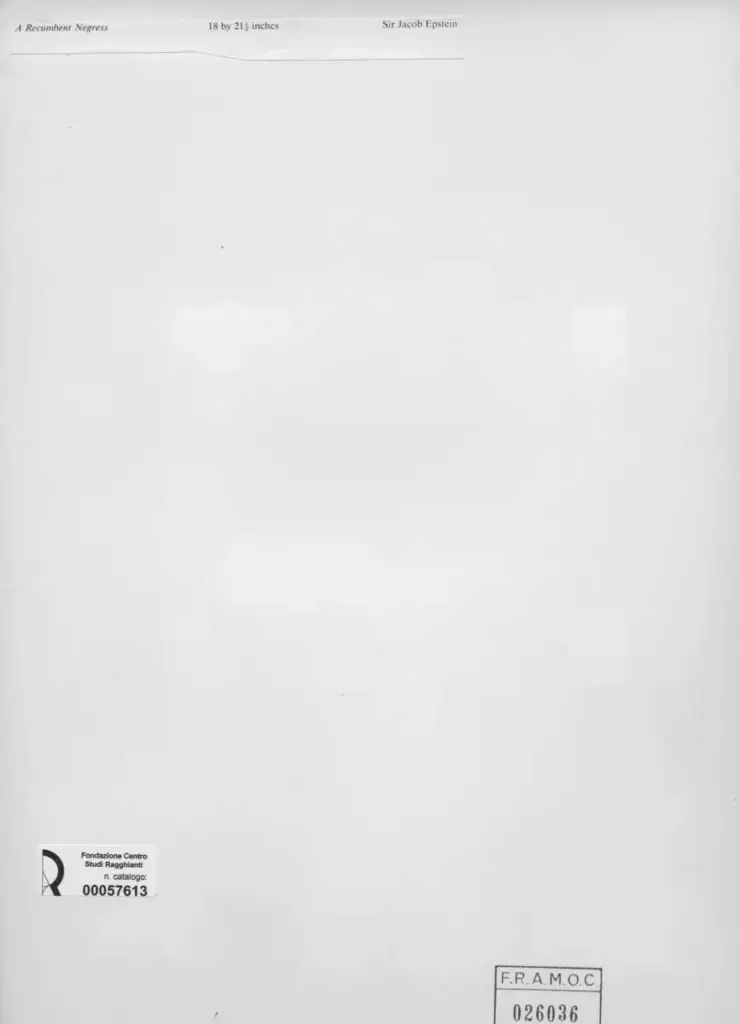 Anonimo , Epstein, Jacob - sec. XIX/ XX - A Recumbent Negress , retro