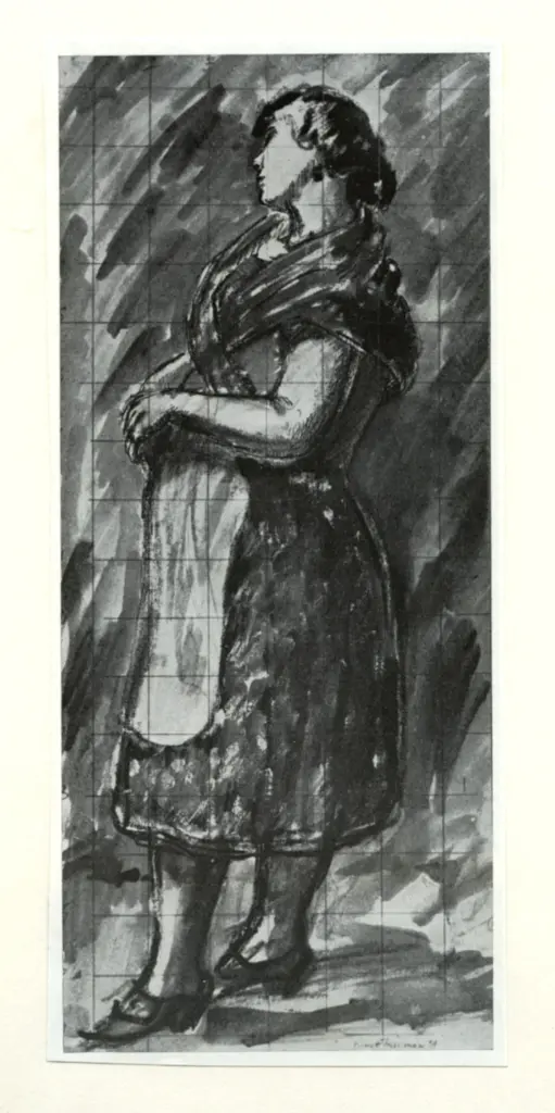 Anonimo , Freedman, Barnett - sec. XX - Drawing of a woman , fronte