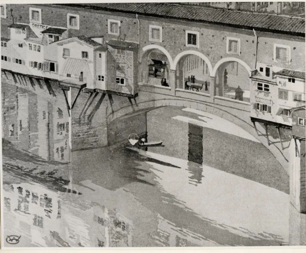 Anonimo , Giles, William - sec. XIX/ XX - Ponte Vecchio, Florence , fronte