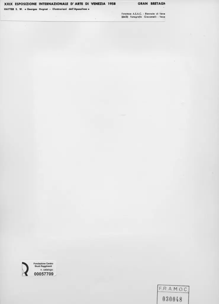 Giacomelli , Hayter, S. William - sec. XX - Georges Hugnet - Illustrazioni dell'Apocalisse , retro