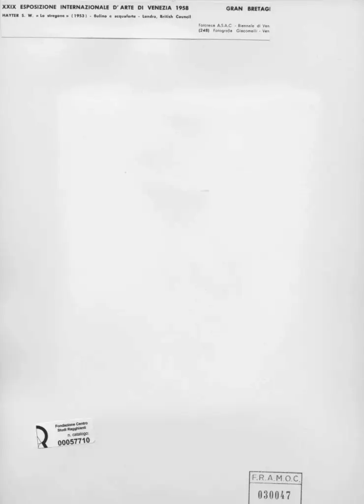 Giacomelli , Hayter, S. William - sec. XX - Lo stregone , retro