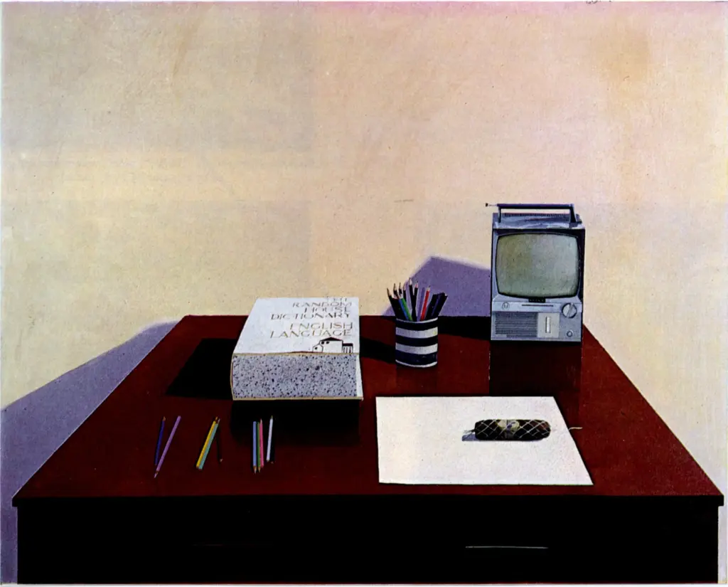 Anonimo , Hockney, David - sec. XX - Still Life with T.V. , fronte