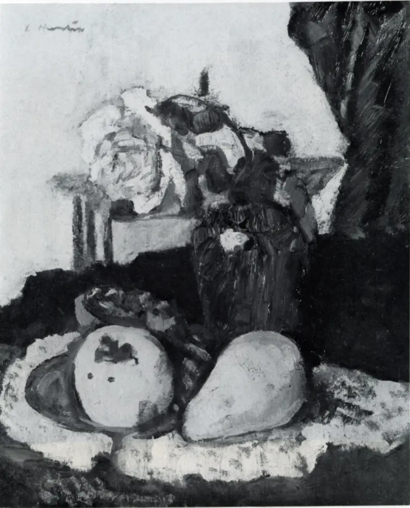 Hunter, George Leslie , Piatto con frutta