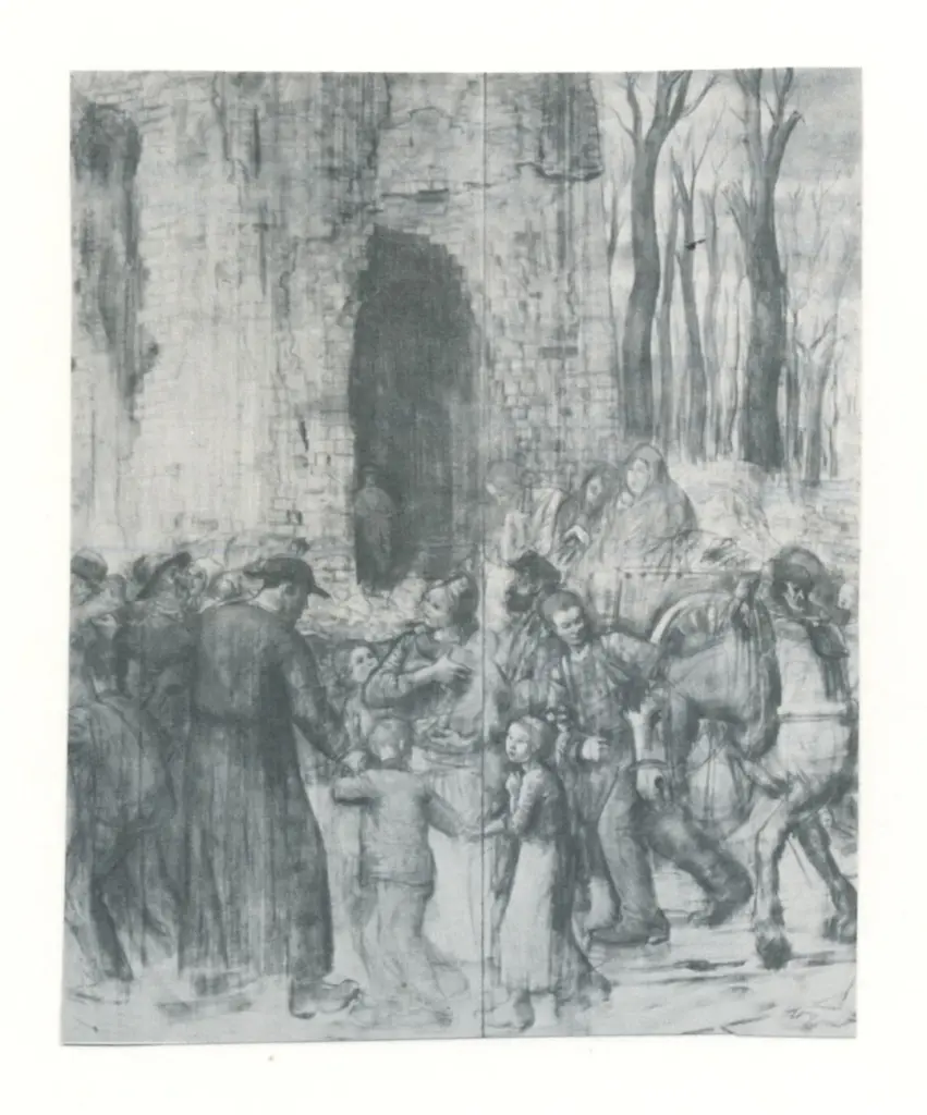 Anonimo , John, Augustus - sec. XX - Les Canadiens devant Lens (part.)