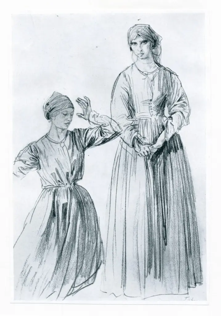 Anonimo , John, Augustus - sec. XIX/ XX - Due donne , fronte