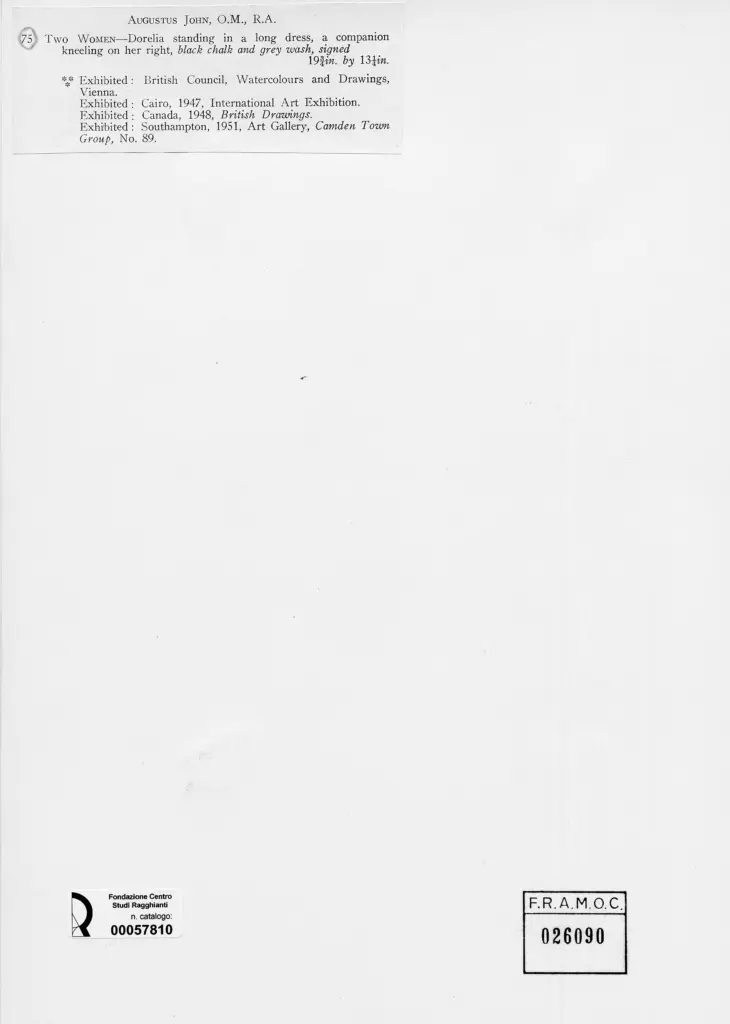 Anonimo , John, Augustus - sec. XIX/ XX - Due donne , retro