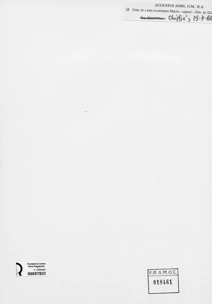 Anonimo , John, Augustus - sec. XX - Girl in a red flowered dress , retro