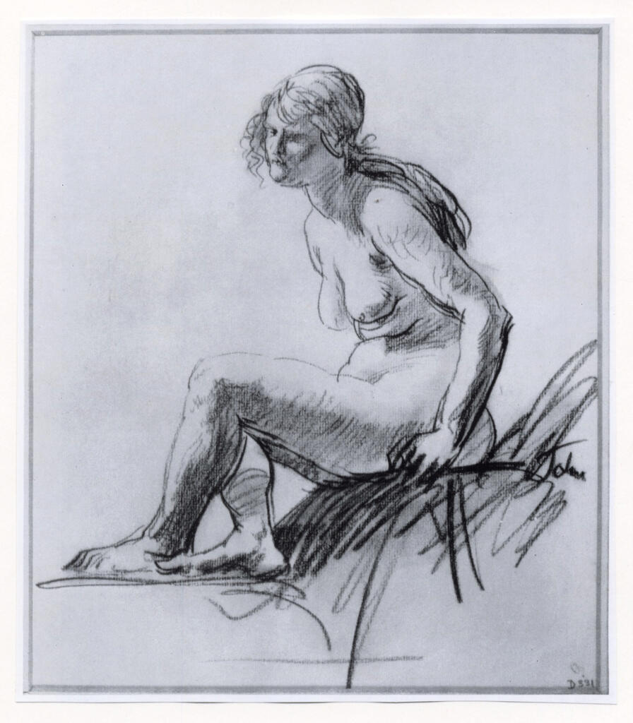 Anonimo , John, Augustus - sec. XX - Seated nude , fronte