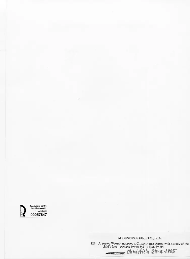 Anonimo , John, Augustus - sec. XX - A young woman holding a child in her arms , retro