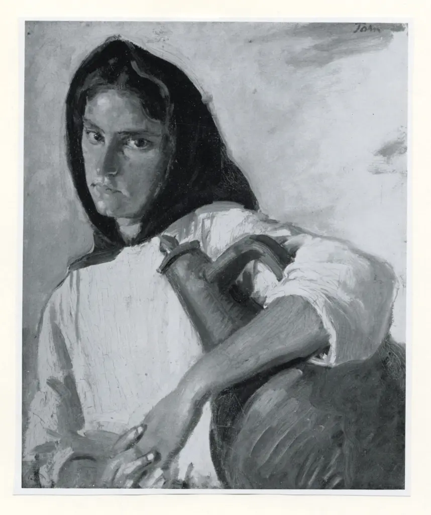Anonimo , John, Augustus - sec. XX - Girl with a pitcher , fronte