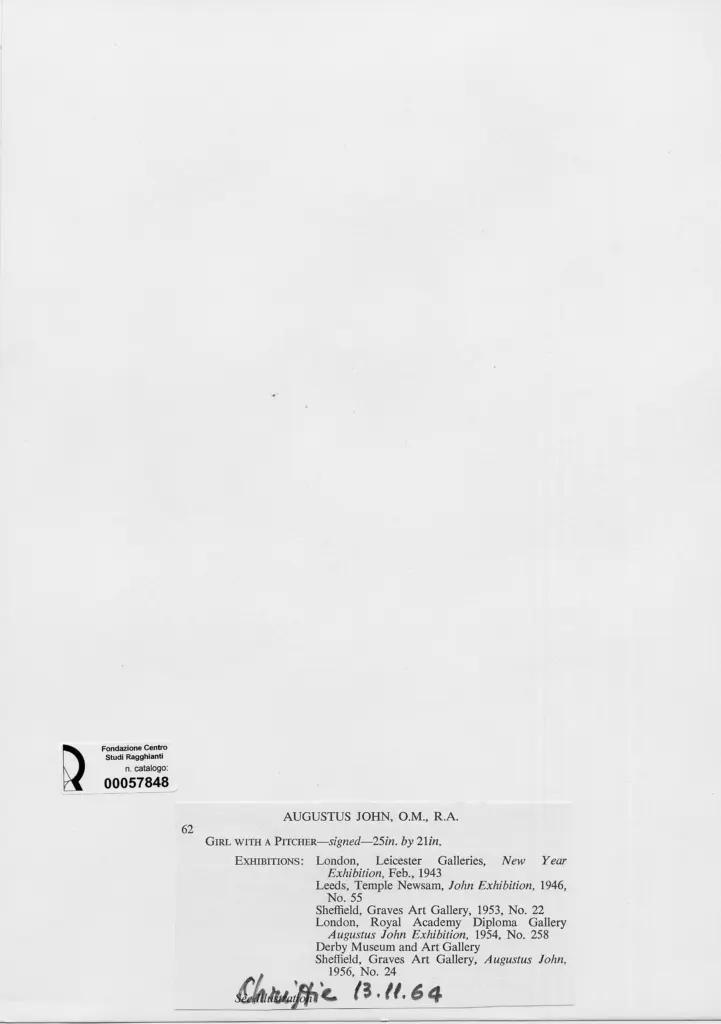 Anonimo , John, Augustus - sec. XX - Girl with a pitcher , retro