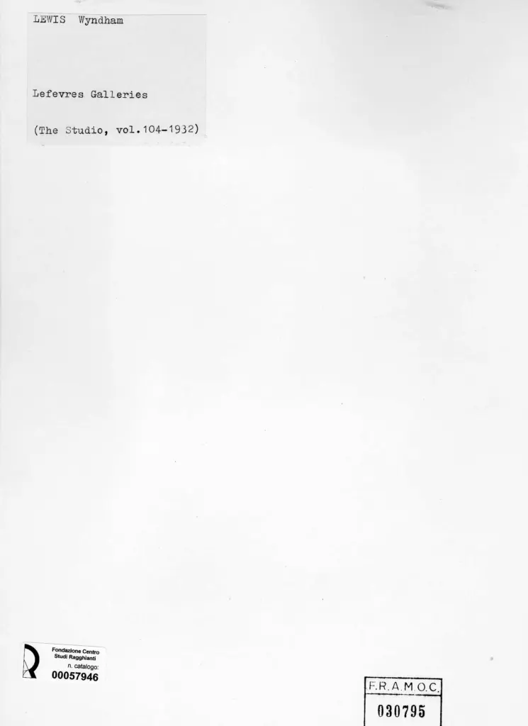 Lewis, Wyndham , retro