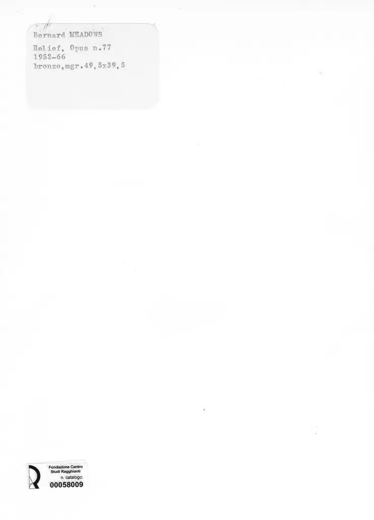 Anonimo , Meadows, Bernard - sec. XX - Opus n.77 , retro