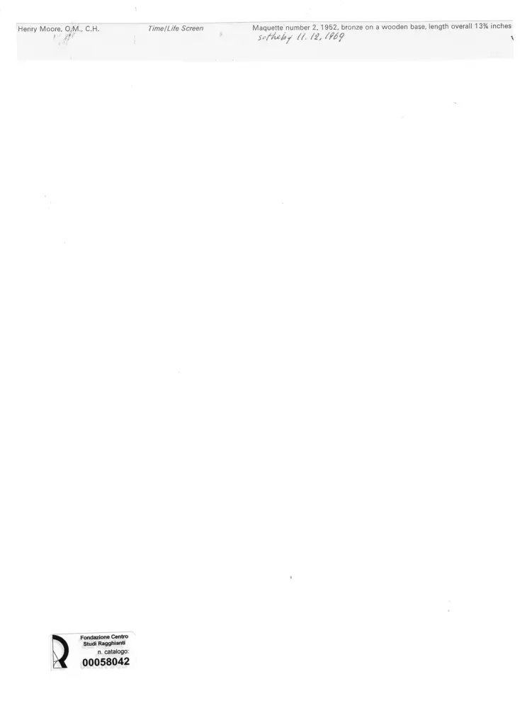 Anonimo , Moore, Henry - sec. XX - Time/Life Screen , retro