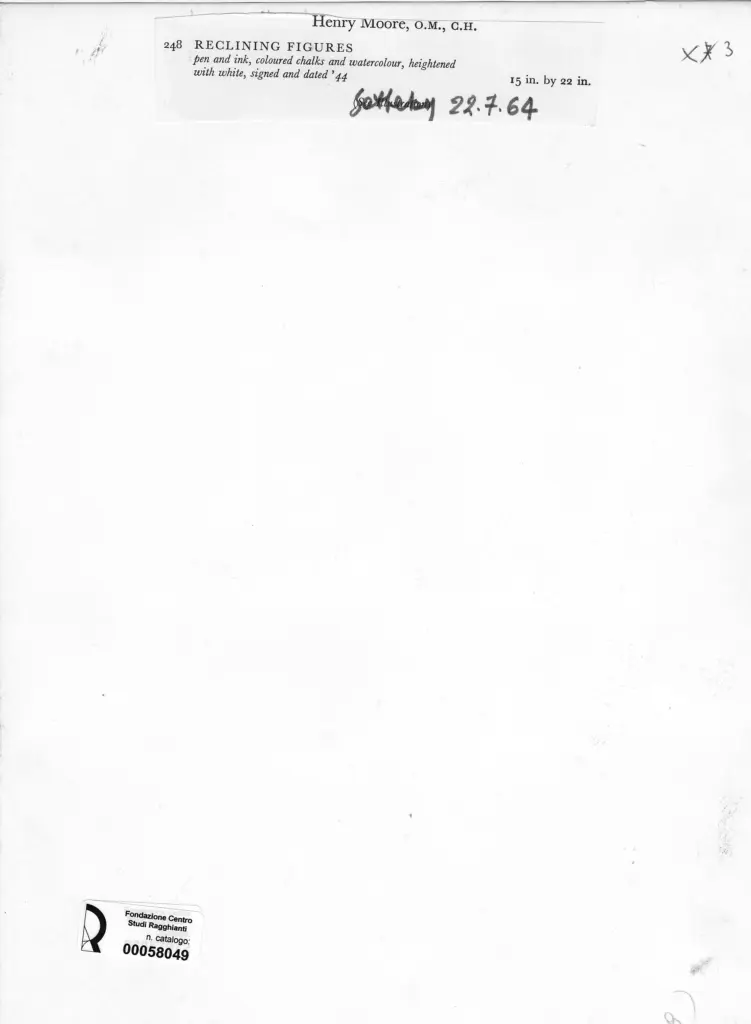 Anonimo , Moore, Henry - sec. XX - Reclining Figures , retro