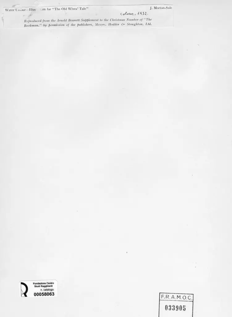 Anonimo , Morton-Sale, John - sec. XX - The Old Wives Tale , retro