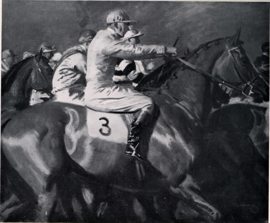 Anonimo , Munnings, Sir Alfred - sec. XX - NewMarket Start , fronte