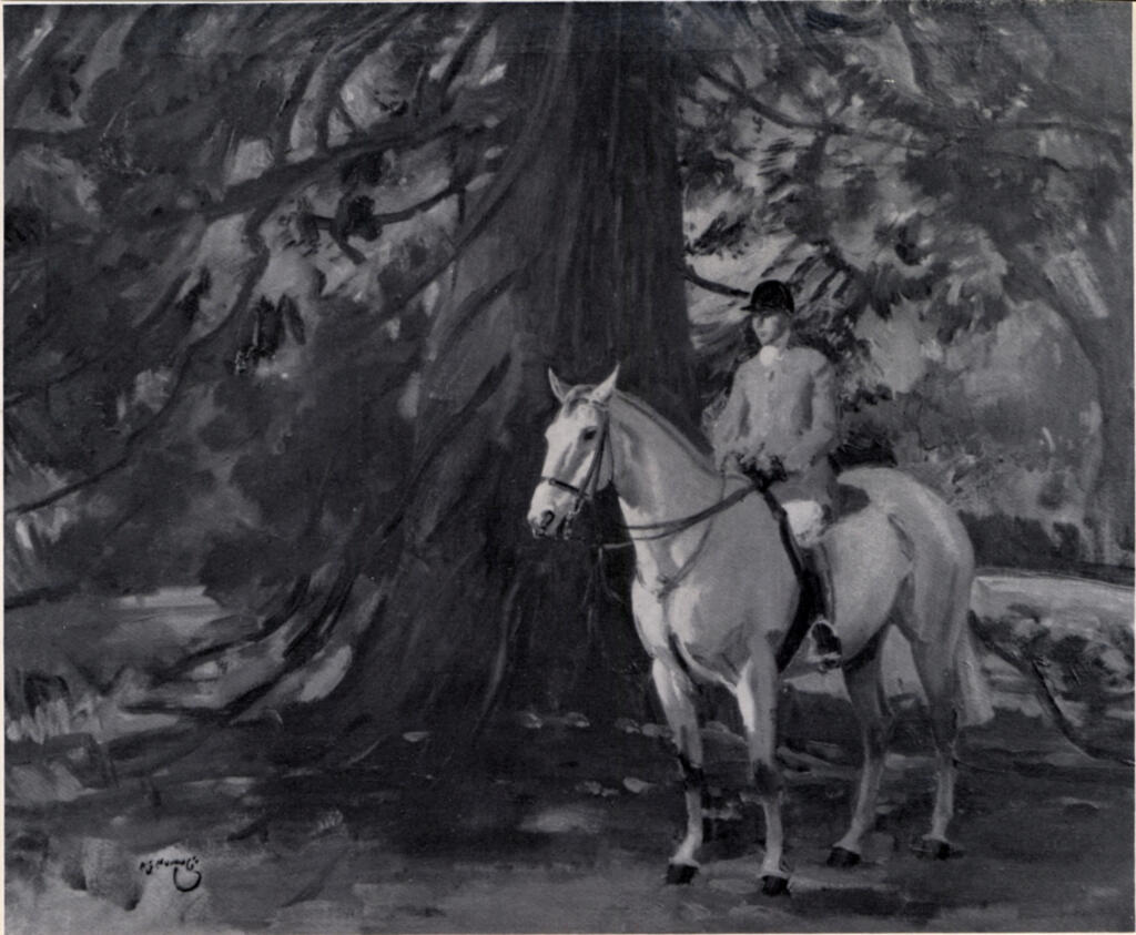 Munnings, Sir Alfred , Passeggiando a cavallo per il bosco -