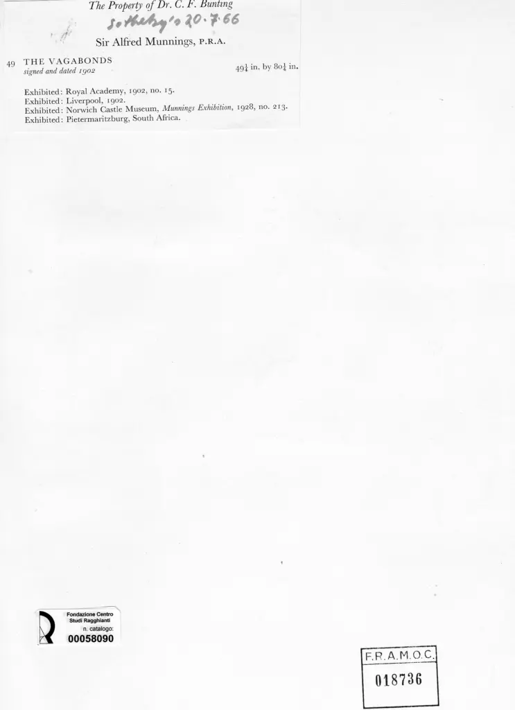 Anonimo , Munnings, Sir Alfred - sec. XX - The Vagabonds , retro