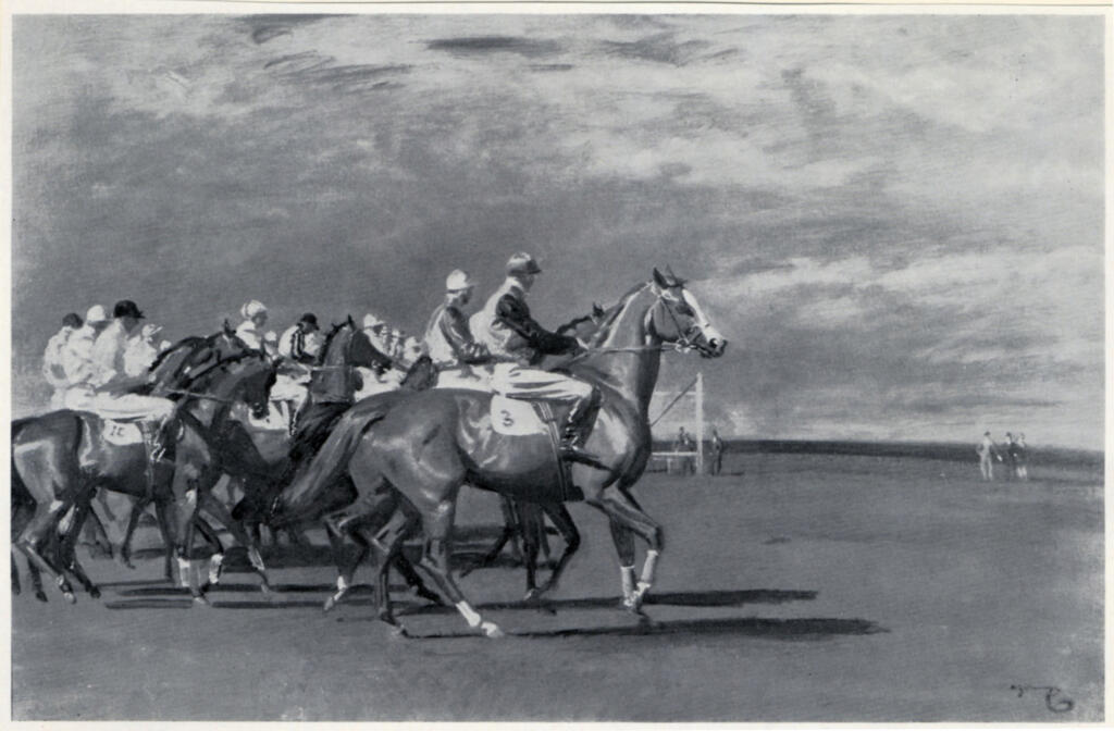 Anonimo , Munnings, Sir Alfred - sec. XX - Start at Newmarket , fronte