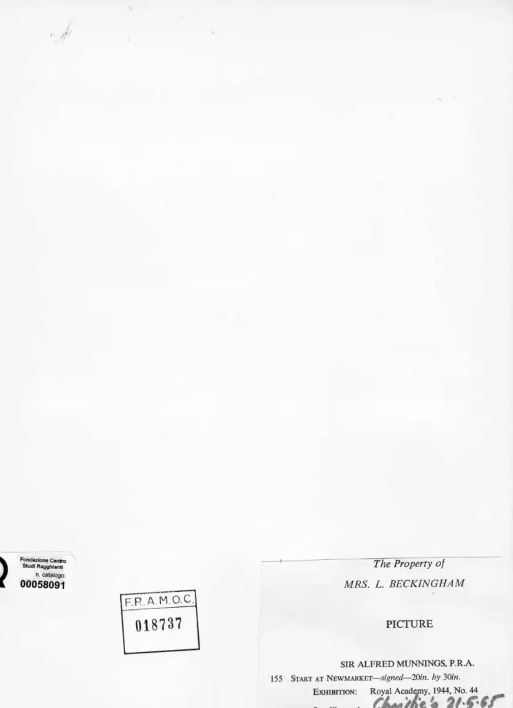 Anonimo , Munnings, Sir Alfred - sec. XX - Start at Newmarket , retro