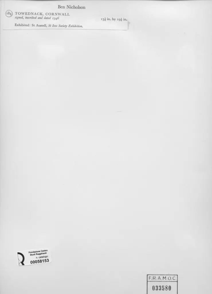 Anonimo , Nicholson, Ben - sec. XX - Towednack, Cornwall , retro