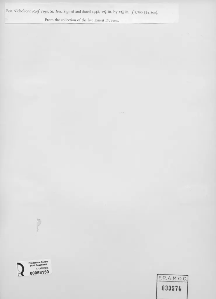 Anonimo , Nicholson, Ben - sec. XX , retro