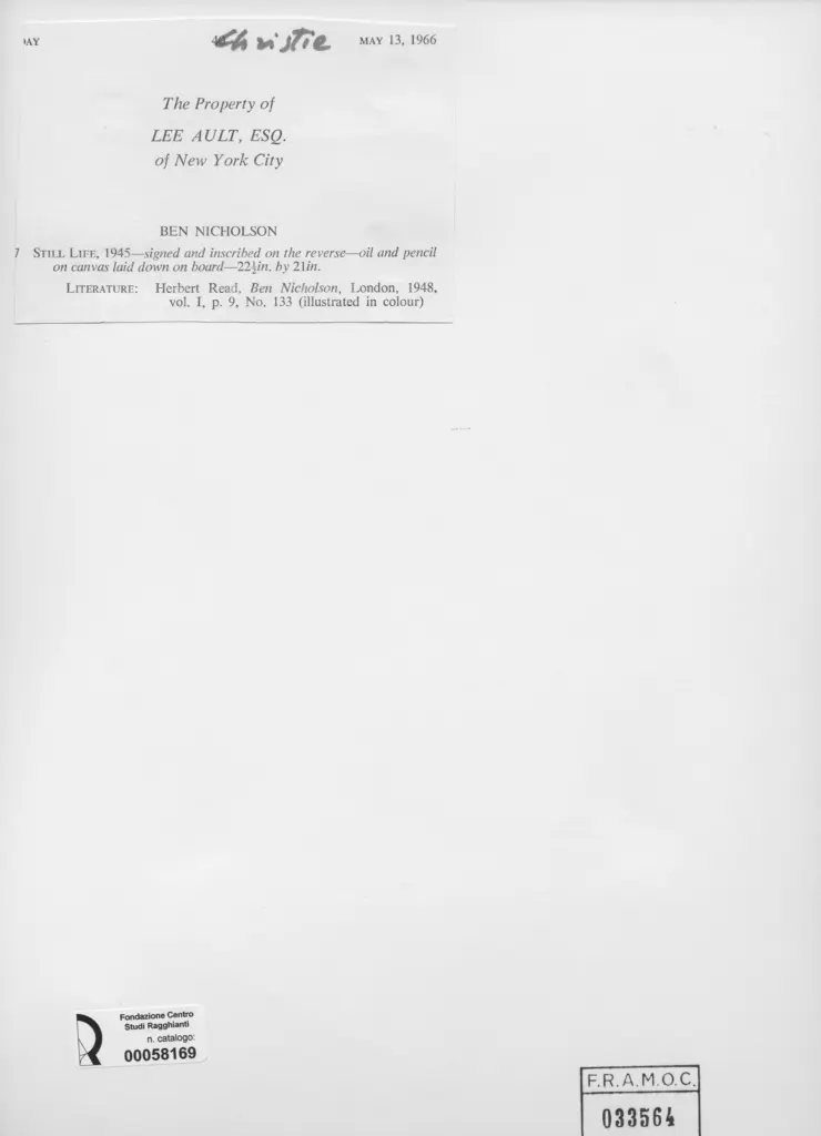 Anonimo , Nicholson, Ben - sec. XX - Still life , retro