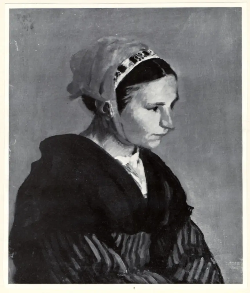 Anonimo , O'Corner, Roderick - sec. XIX - Portrait de Bretonne , fronte