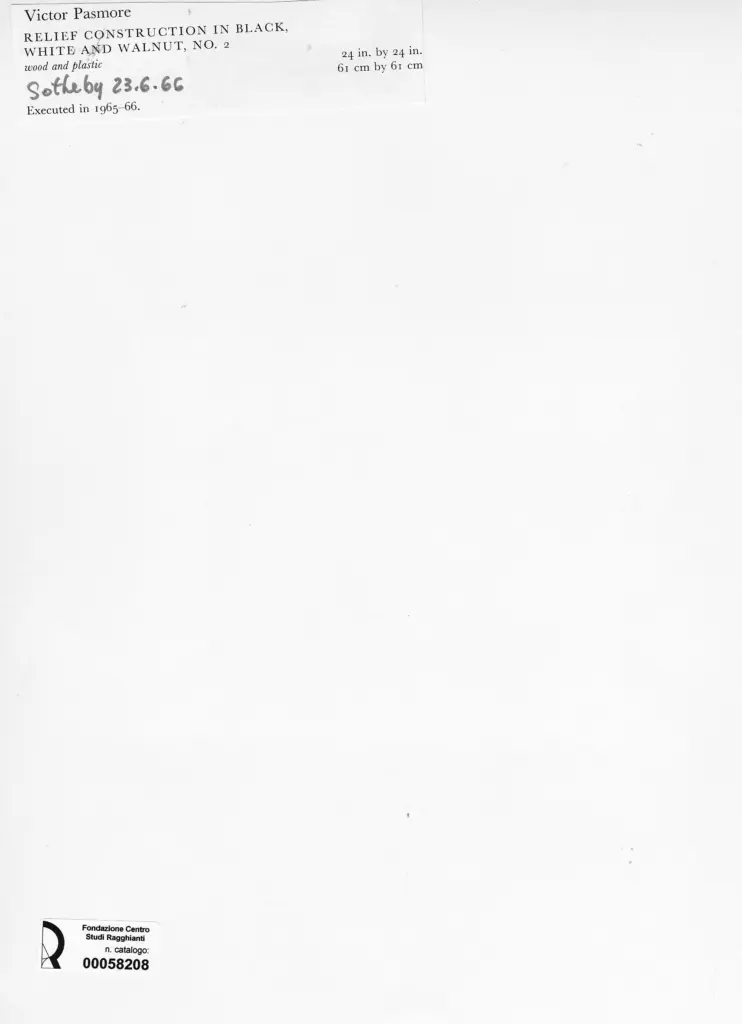 Anonimo , Pasmore, Victor - sec. XX - Composizione astratta , retro