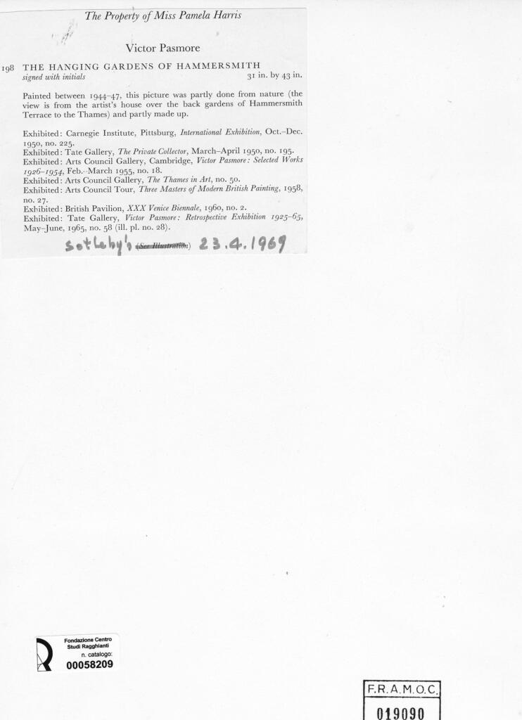 Anonimo , Pasmore, Victor - sec. XX - The Hanging Gardens of Hammersmith , retro
