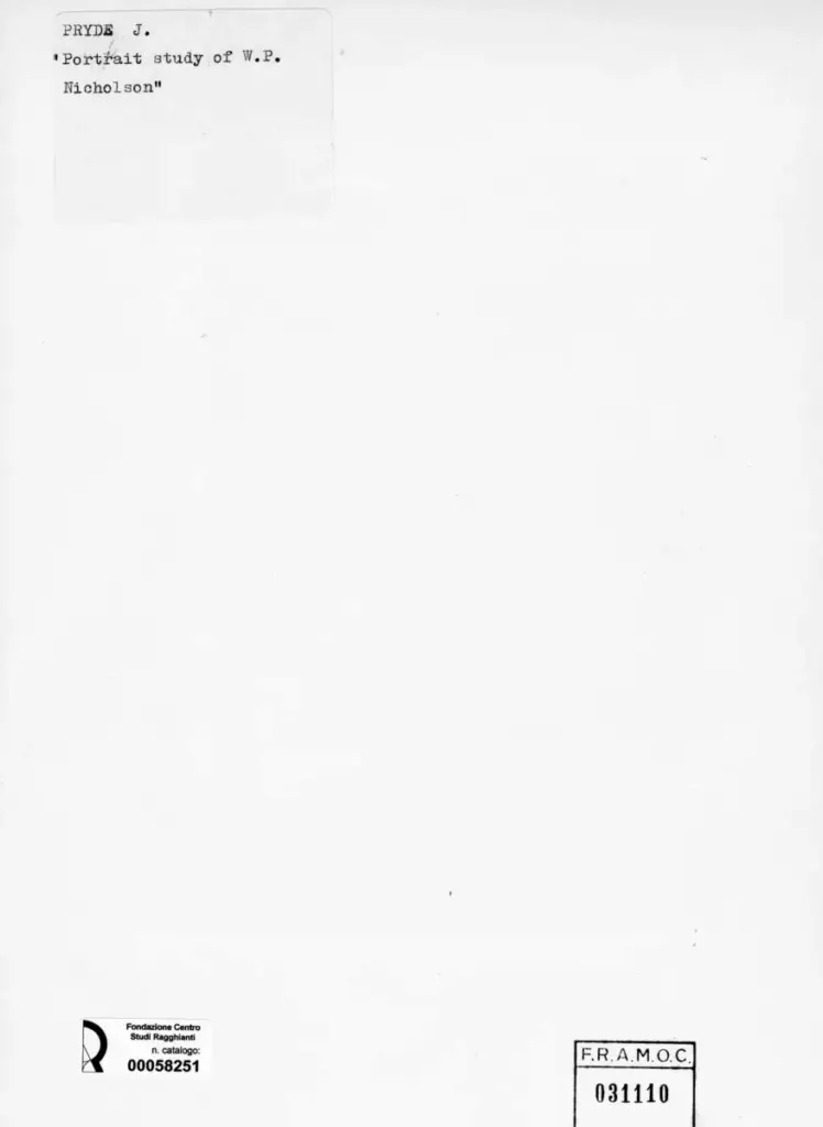 Anonimo , Pryde, James - sec. XIX/ XX - Portrait study of W. P. Nicholson , retro