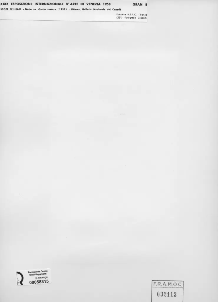 Giacomelli , Scott, William - sec. XX - Nudo su sfondo rosso , retro