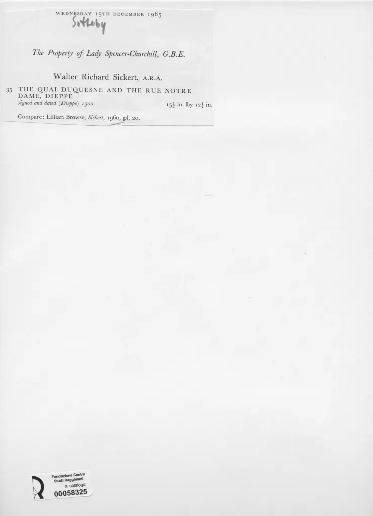 Anonimo , Sickert, Walter Richard - sec. XX - The Quai Duquesne and the Rue Notre Dame, Dieppe , retro