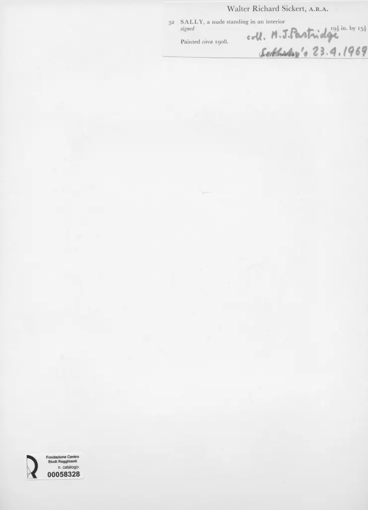 Anonimo , Sickert, Walter Richard - sec. XX - Sally , retro