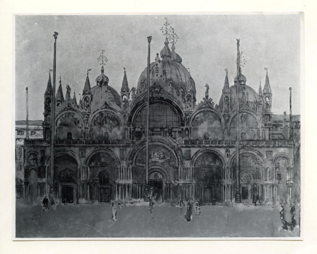 Anonimo , Sickert, Walter Richard - sec. XX - The basilica of St. Mark's, Venice , fronte