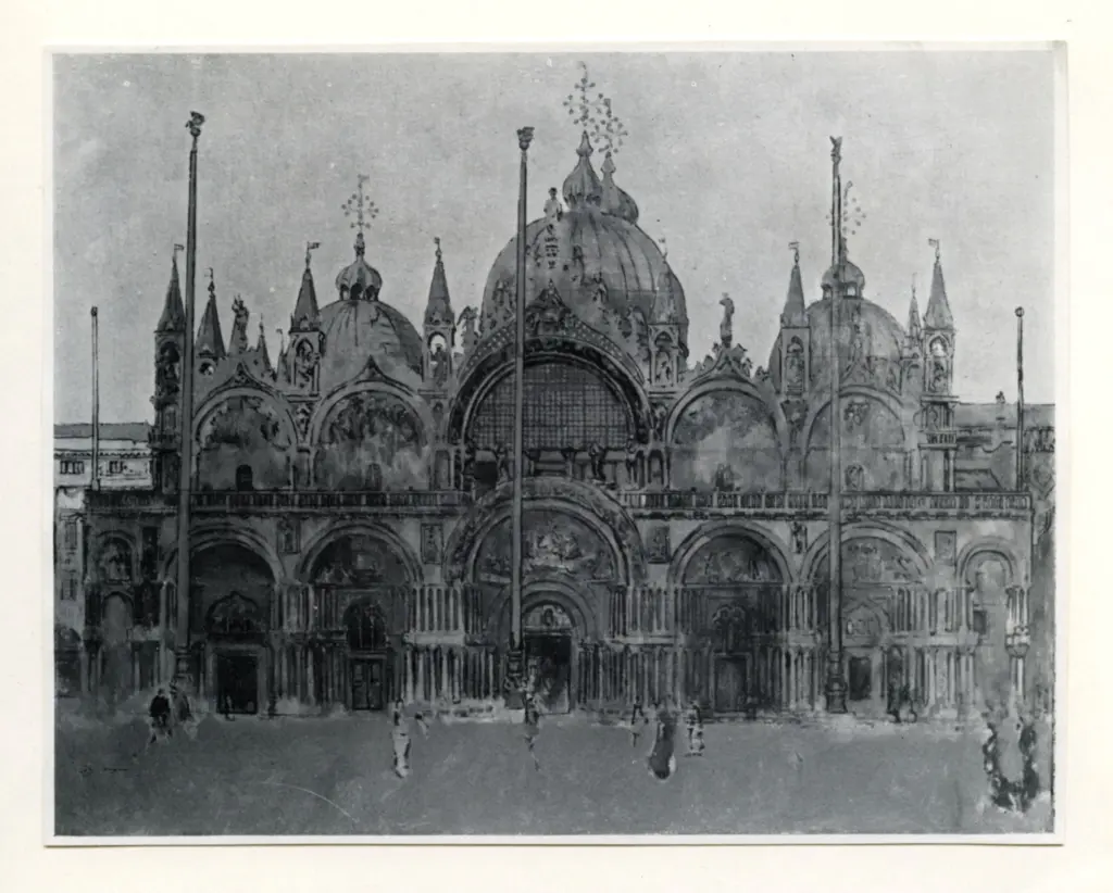 Anonimo , Sickert, Walter Richard - sec. XX - The basilica of St. Mark's, Venice , fronte