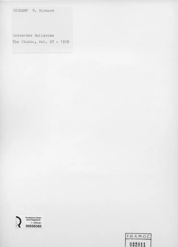 Anonimo , Sickert, Walter Richard , retro