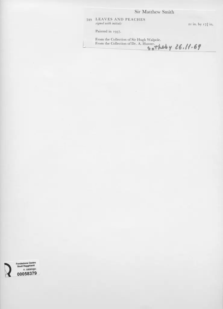 Anonimo , Smith, Matthew - sec. XX - Leaves and Peaches , retro