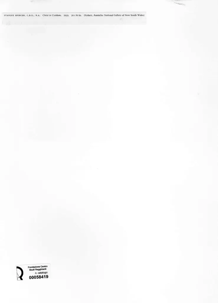 Anonimo , Spencer, Stanley - sec. XX - Christ in Cookham , retro